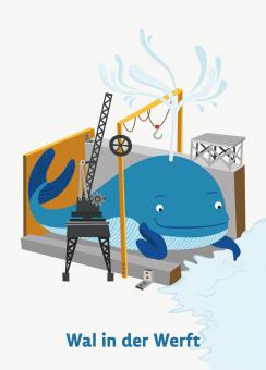 Karin Lindeskov Andersen: Wal in der Werft – Postkarte