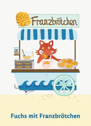 Karin Lindeskov Andersen: Fuchs mit Franzbrötchen – Postkarte 