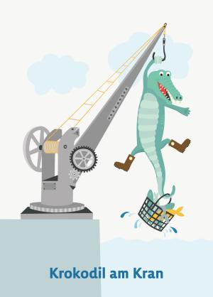 Karin Lindeskov Andersen: Krokodil am Kran – Postkarte 