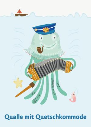 Karin Lindeskov Andersen: Qualle mit Quetschkommode – Postkarte 